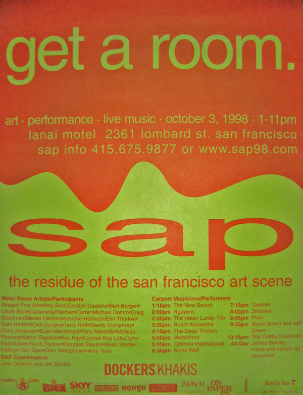 SAP: The Residue of the San Francisco Art Scene poster, Oct 3, 1998