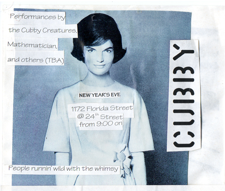 flyer for the Cubby Control New Year's Eve party December 31, 1998
