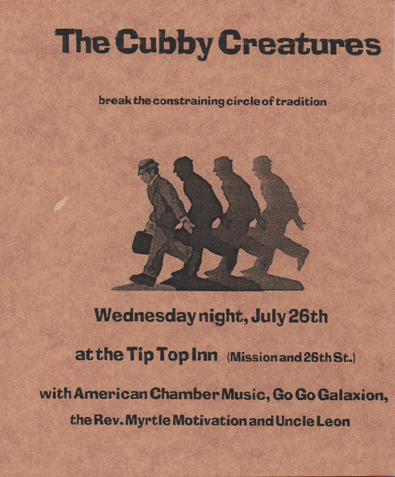 flyer for Tip Top Inn show, July 26, 2000