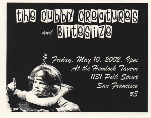 flyer for Hemlock show with Bitesize, May 10, 2002