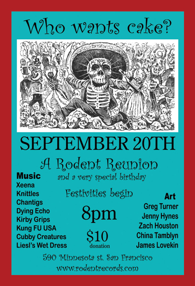 flyer for the Rodent Records Reunion show, September, 2006
