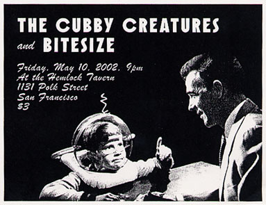 original handbill for Hemlock show with Bitesize May 10, 2002