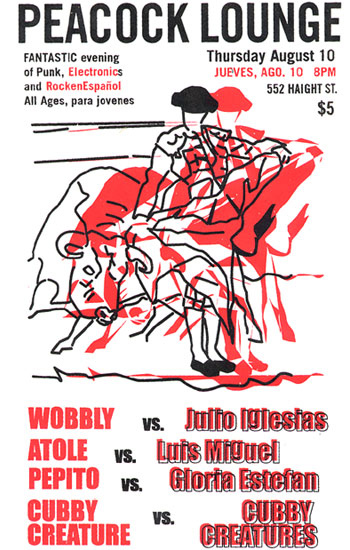 flyer for RockenEspañol show with Atole, Pepito, and Wobbly, August 10, 2000