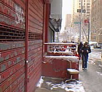 snowy new york city corner