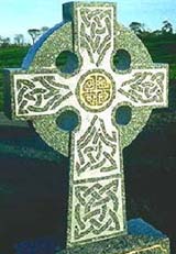 Celtic cross with sun symbol in its center