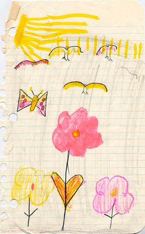 found picture of a child's drawings of flowers